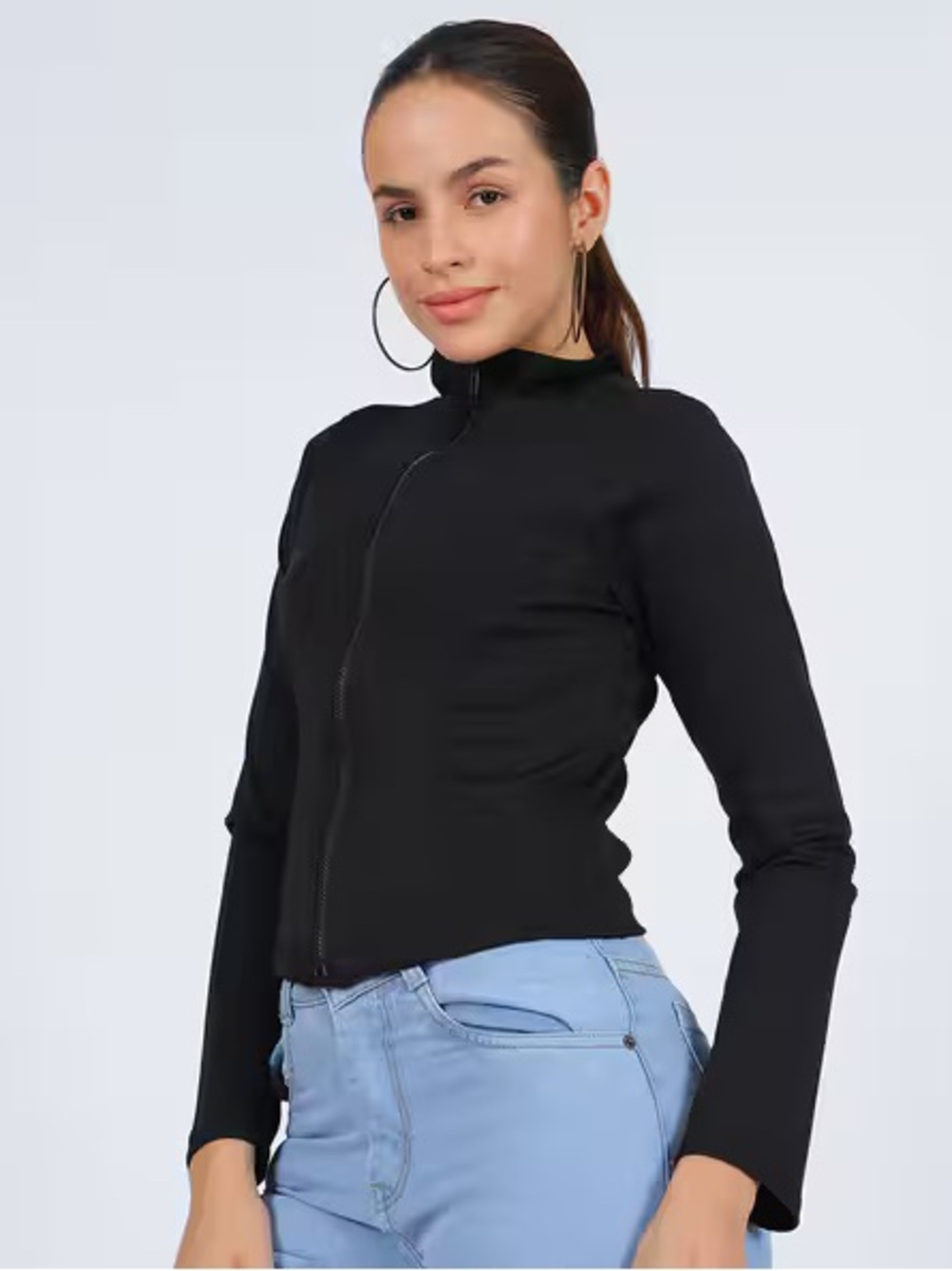 Girl’s and Women’s Black zip up jacket